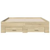 Bed Frame with Drawers without Mattress Sonoma Oak 140x190 cm