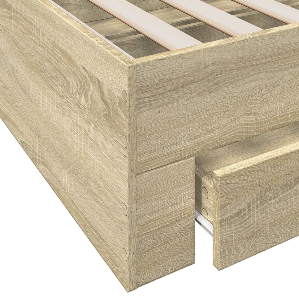 Bed Frame | Sonoma oak | Engineered wood | Double | Bed Frame