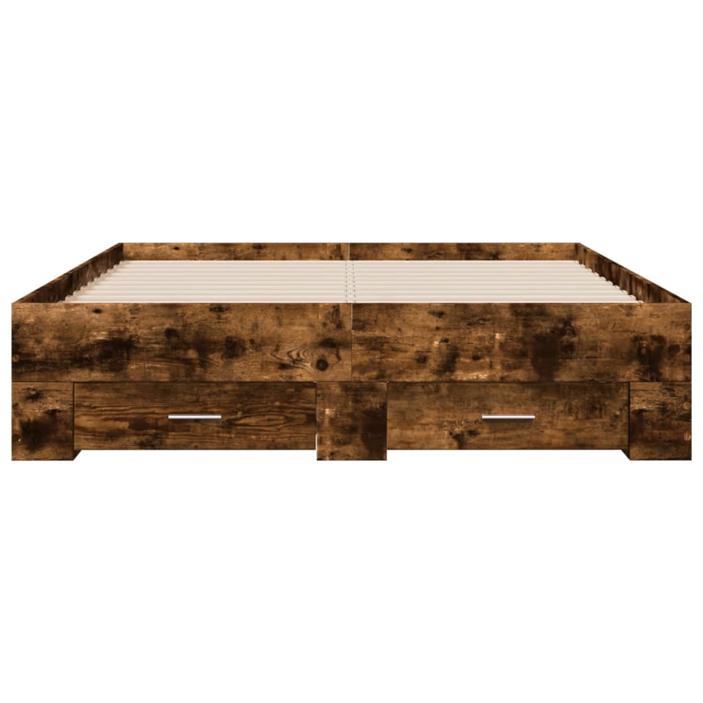 Bed Frame | Smoked Oak | Engineered Wood | Double | Bed Frame