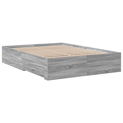 Bed Frame | Grey Sonoma | Engineered wood | 140 x 190 cm | Bed Frame