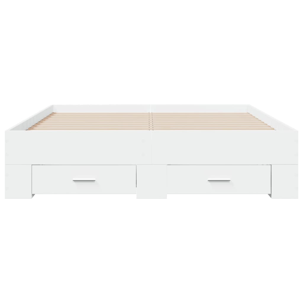 Bed Frame | White | Engineered wood, Plywood | 135x190 cm | Bed Frame