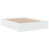 Bed Frame with Drawers without Mattress White 135x190 cm Double