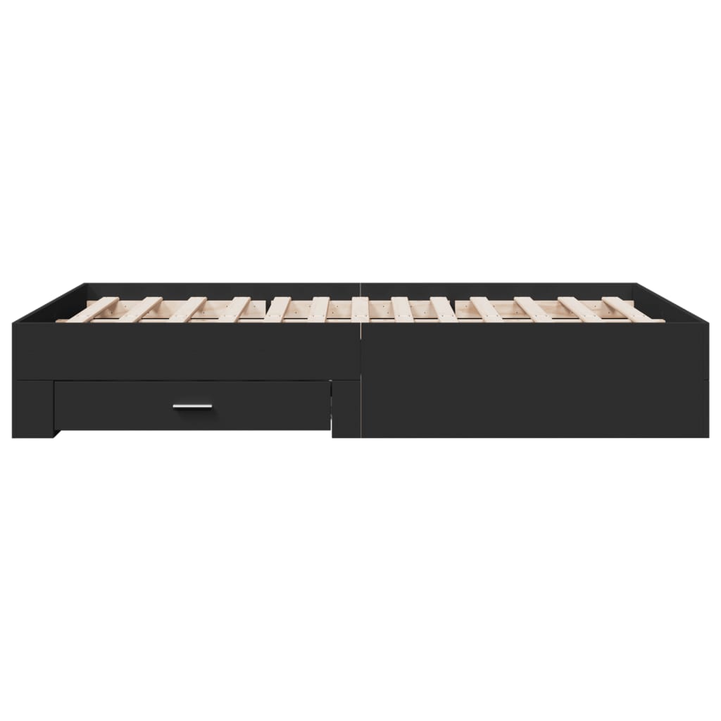 Bed Frame | Black | Engineered wood | 135 x 190 cm Double | Bed Frame