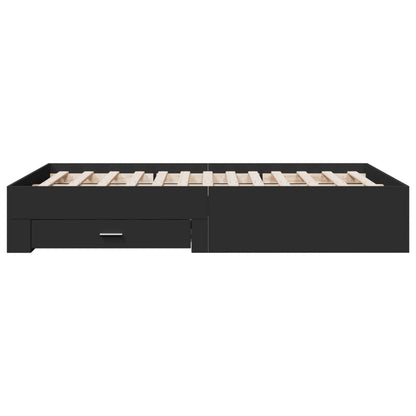 Bed Frame | Black | Engineered wood | 135 x 190 cm Double | Bed Frame