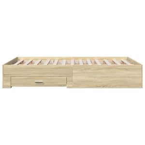 Bed Frame with Drawers Sonoma Oak 135x190 cm Double Engineered Wood