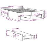 Bed Frame with Drawers without Mattress Smoked Oak 135x190 cm Double