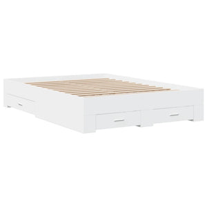 Bed Frame with Drawers without Mattress White 120x190 cm Small Double