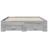 Bed Frame with Drawers without Mattress Grey Sonoma 120x190 cm Small Double