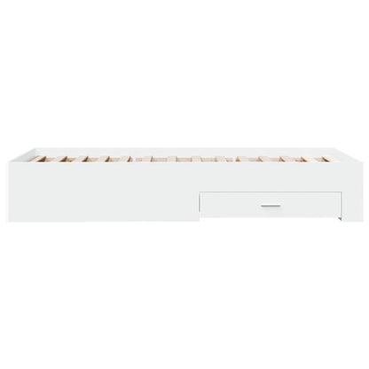 Bed Frame with Drawers without Mattress White 100x200 cm