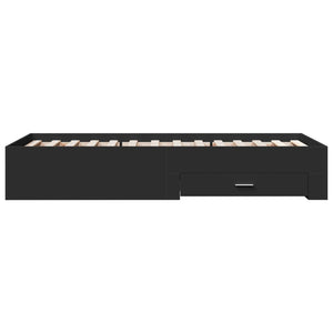 Bed Frame with Drawers without Mattress Black 100x200 cm