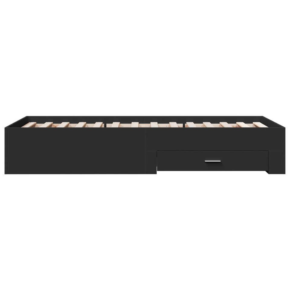 Bed Frame with Drawers without Mattress Black 100x200 cm