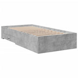 Bed Frame with Drawers without Mattress Concrete Grey 100x200 cm