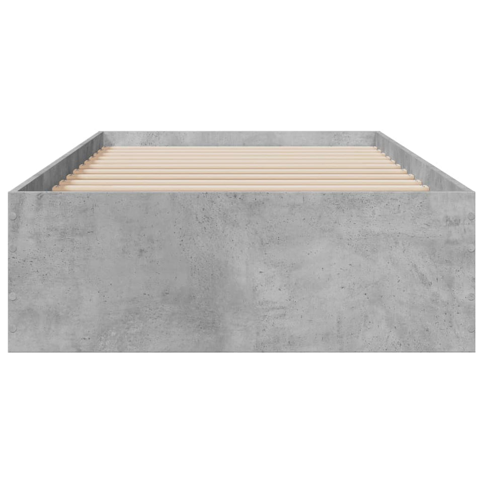 Bed Frame with Drawers without Mattress Concrete Grey 100x200 cm