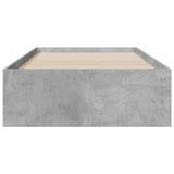 Bed Frame with Drawers without Mattress Concrete Grey 100x200 cm