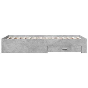 Bed Frame with Drawers without Mattress Concrete Grey 100x200 cm