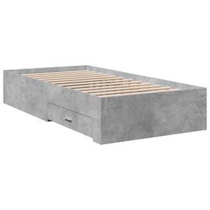 Bed Frame with Drawers without Mattress Concrete Grey 100x200 cm