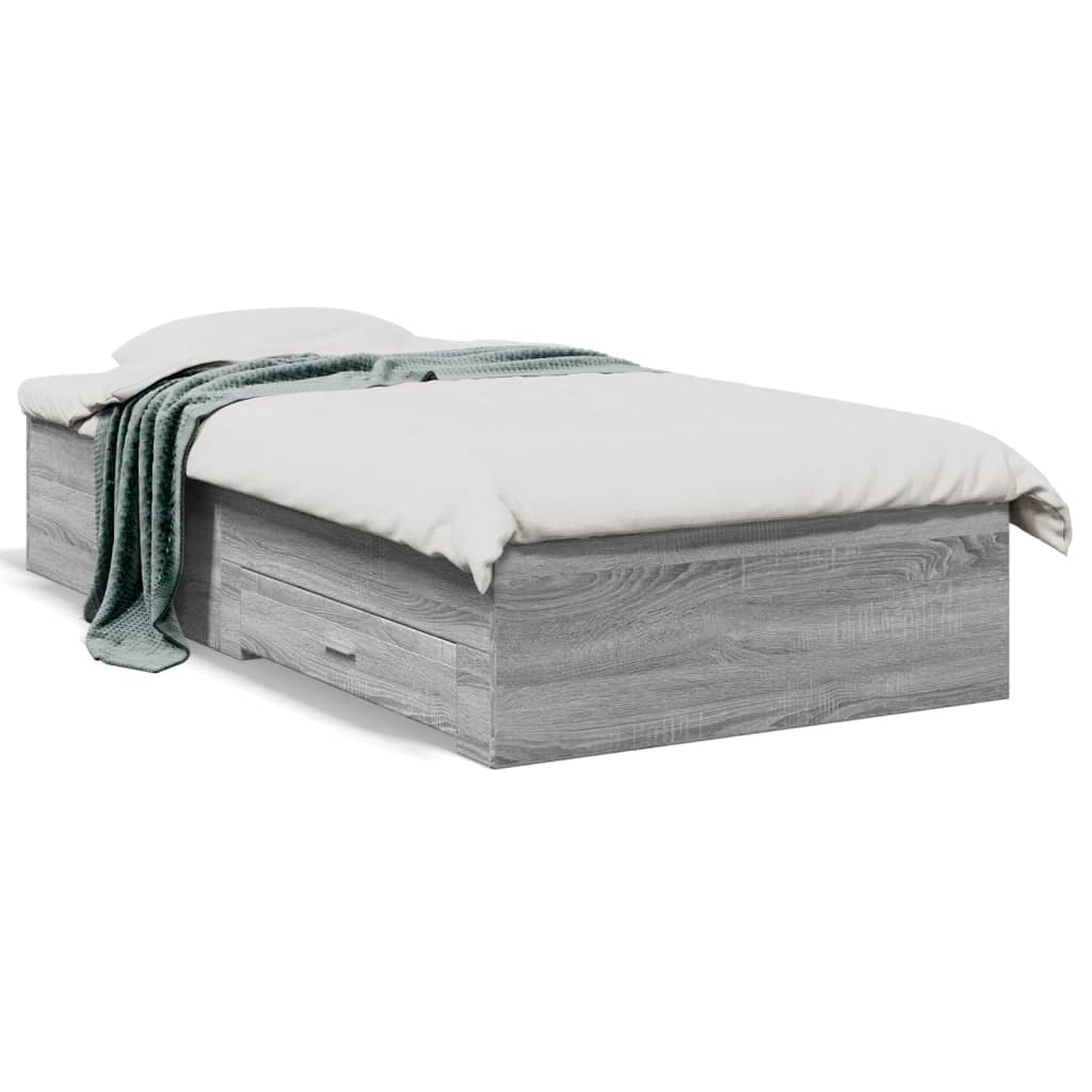 Bed Frame | Grey Sonoma | Engineered Wood | Single | Bed Frame