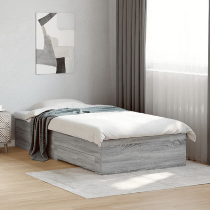 Bed Frame | Grey Sonoma | Engineered Wood | Single | Bed Frame