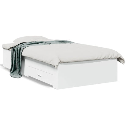 Bed Frame with Drawers without Mattress White 90x200 cm