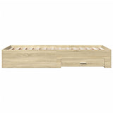 Bed Frame with Drawers without Mattress Sonoma Oak 90x200 cm