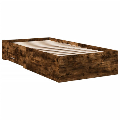 Bed Frame | Smoked Oak | Engineered Wood | 90x200 cm | Bed Frame