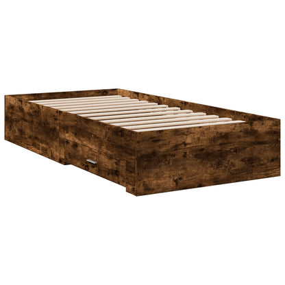 Bed Frame | Smoked Oak | Engineered Wood | 90x200 cm | Bed Frame