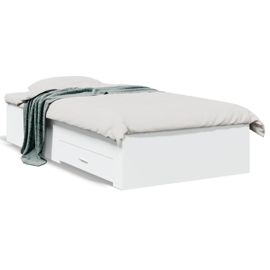 Bed Frame | White | Engineered wood | Single | Bed Frame | Rectangular