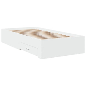 Bed Frame with Drawers without Mattress White 90x190 cm Single