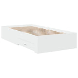 Bed Frame with Drawers without Mattress White 90x190 cm Single