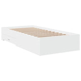 Bed Frame with Drawers without Mattress White 90x190 cm Single