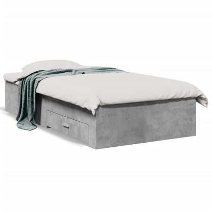 Bed Frame | Concrete grey | Engineered wood and plywood | Single