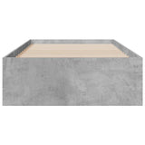 Bed Frame with Drawers without Mattress Concrete Grey 90x190 cm Single