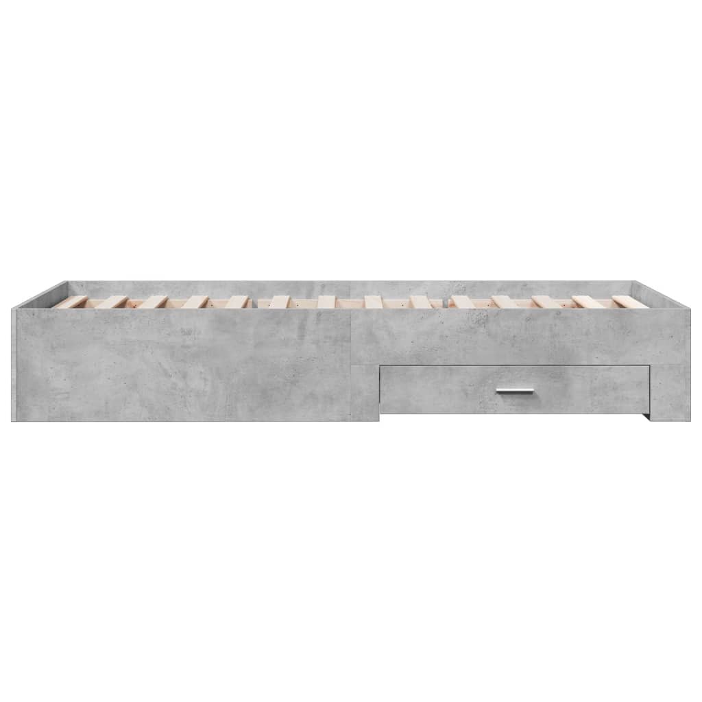 Bed Frame | Concrete grey | Engineered wood and plywood | Single