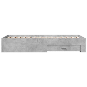 Bed Frame with Drawers without Mattress Concrete Grey 90x190 cm Single