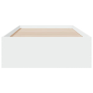 Bed Frame with Drawers White 75x190 cm Small Single Engineered Wood