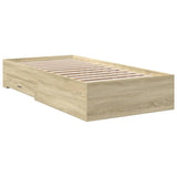 Bed Frame with Drawers without Mattress Sonoma Oak 75x190 cm Small Single