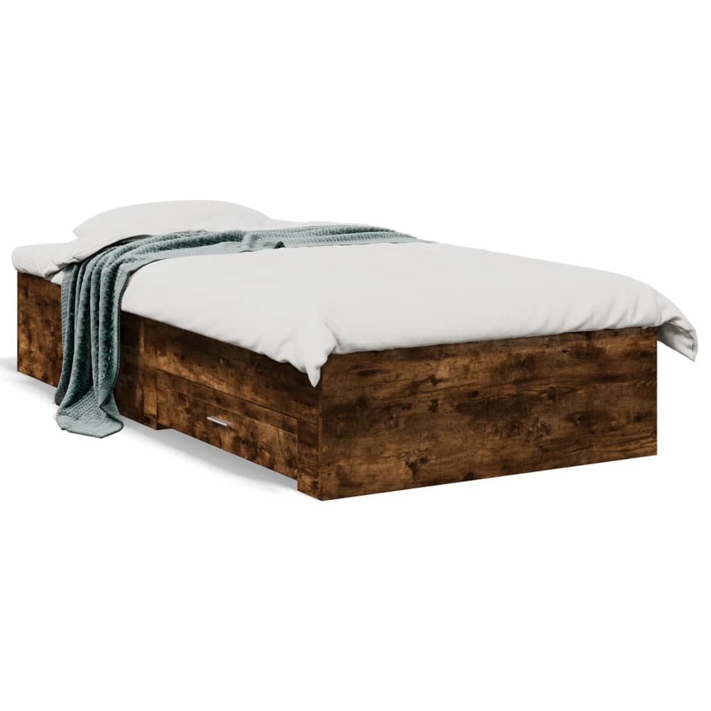 Bed Frame | Smoked Oak | Engineered Wood | Small Single | Bed Frame