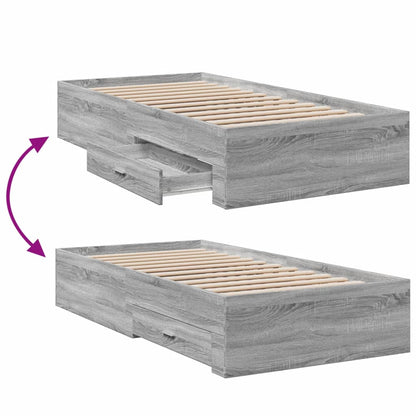 Bed Frame | Grey Sonoma | Engineered wood | Small Single | Bed Frame