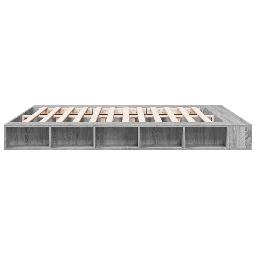 Bed Frame without Mattress Grey Sonoma 180x200 cm Super King