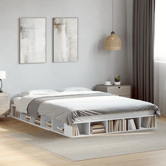 Bed Frame without Mattress White 150x200 cm King Size