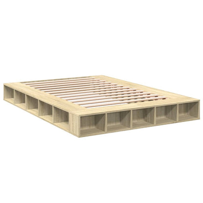 Bed Frame without Mattress Sonoma Oak 140x200 cm
