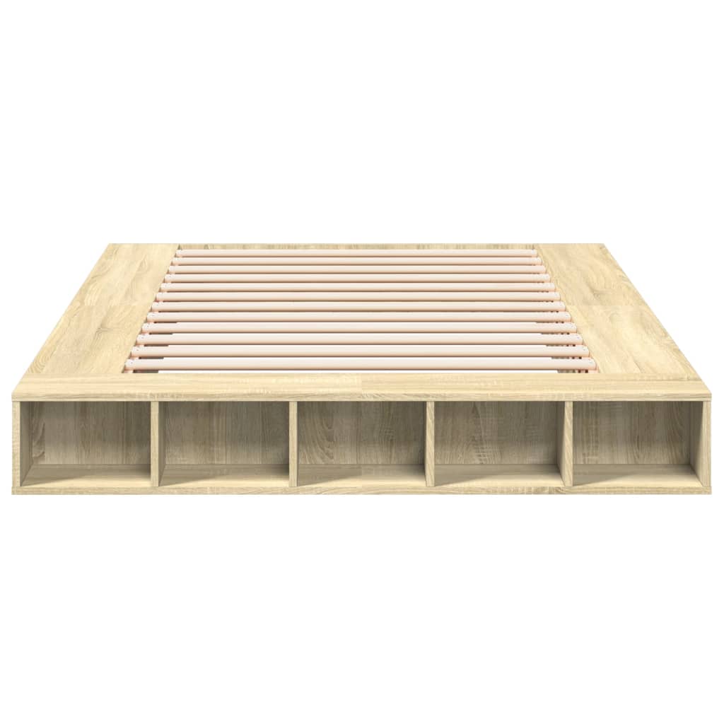 Bed Frame without Mattress Sonoma Oak 140x200 cm