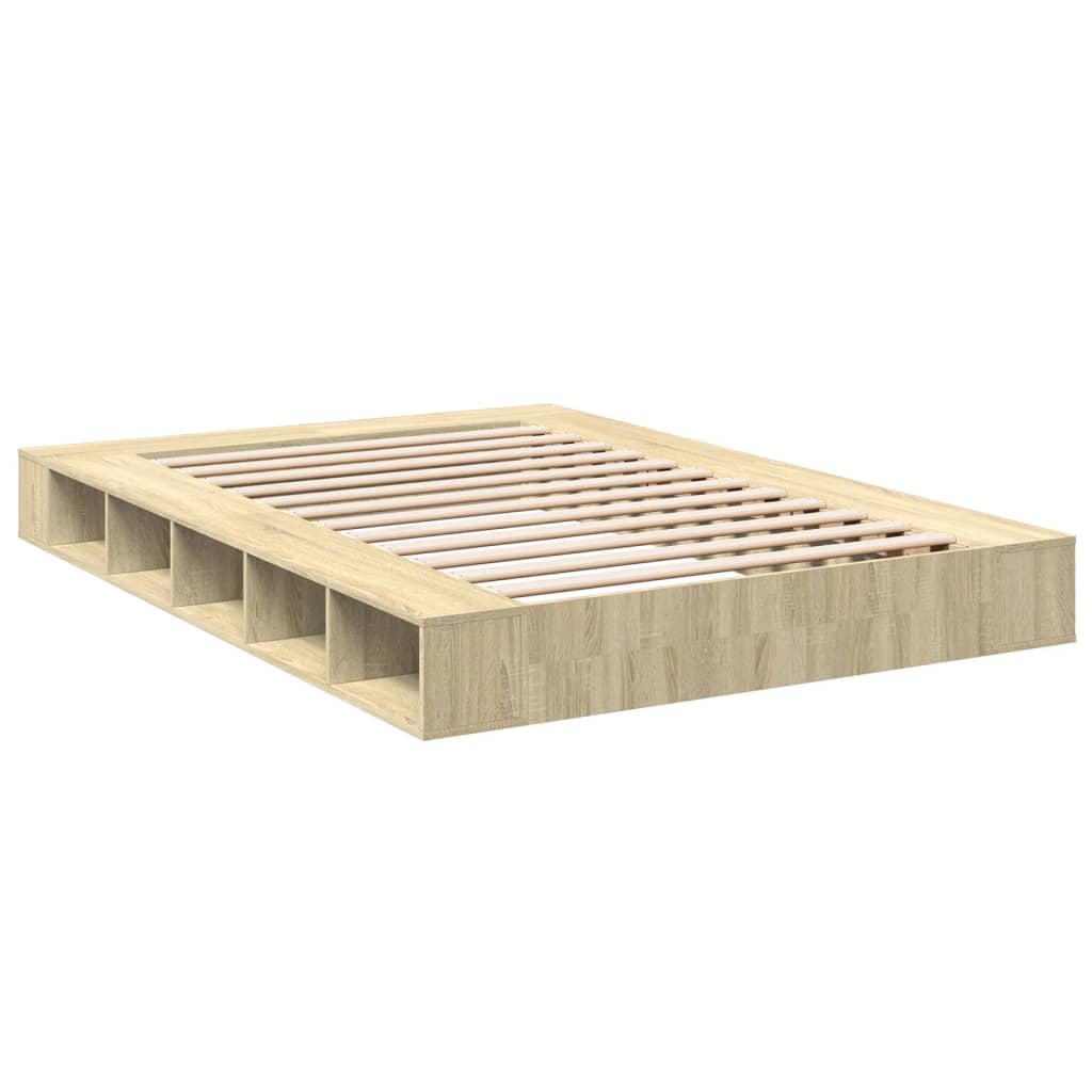 Bed Frame without Mattress Sonoma Oak 140x200 cm