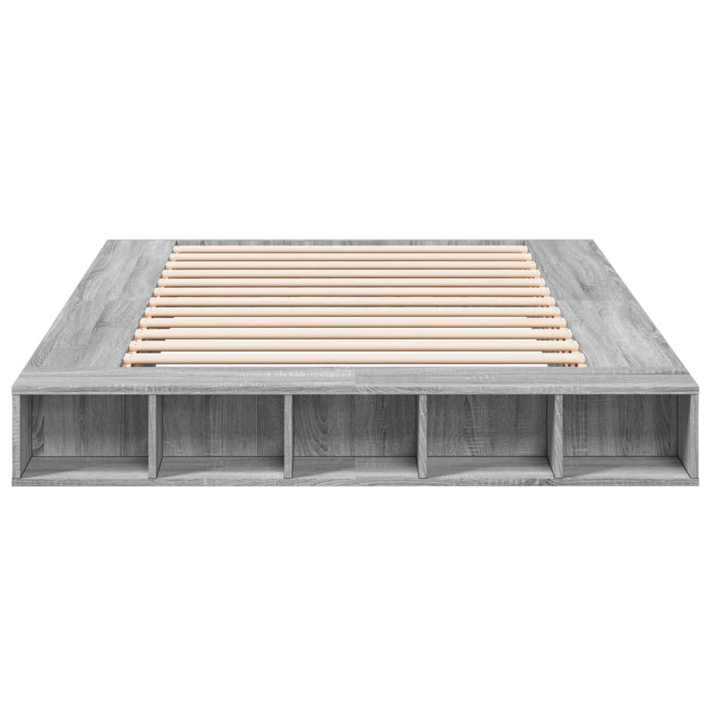 Bed Frame without Mattress Grey Sonoma 140x200 cm