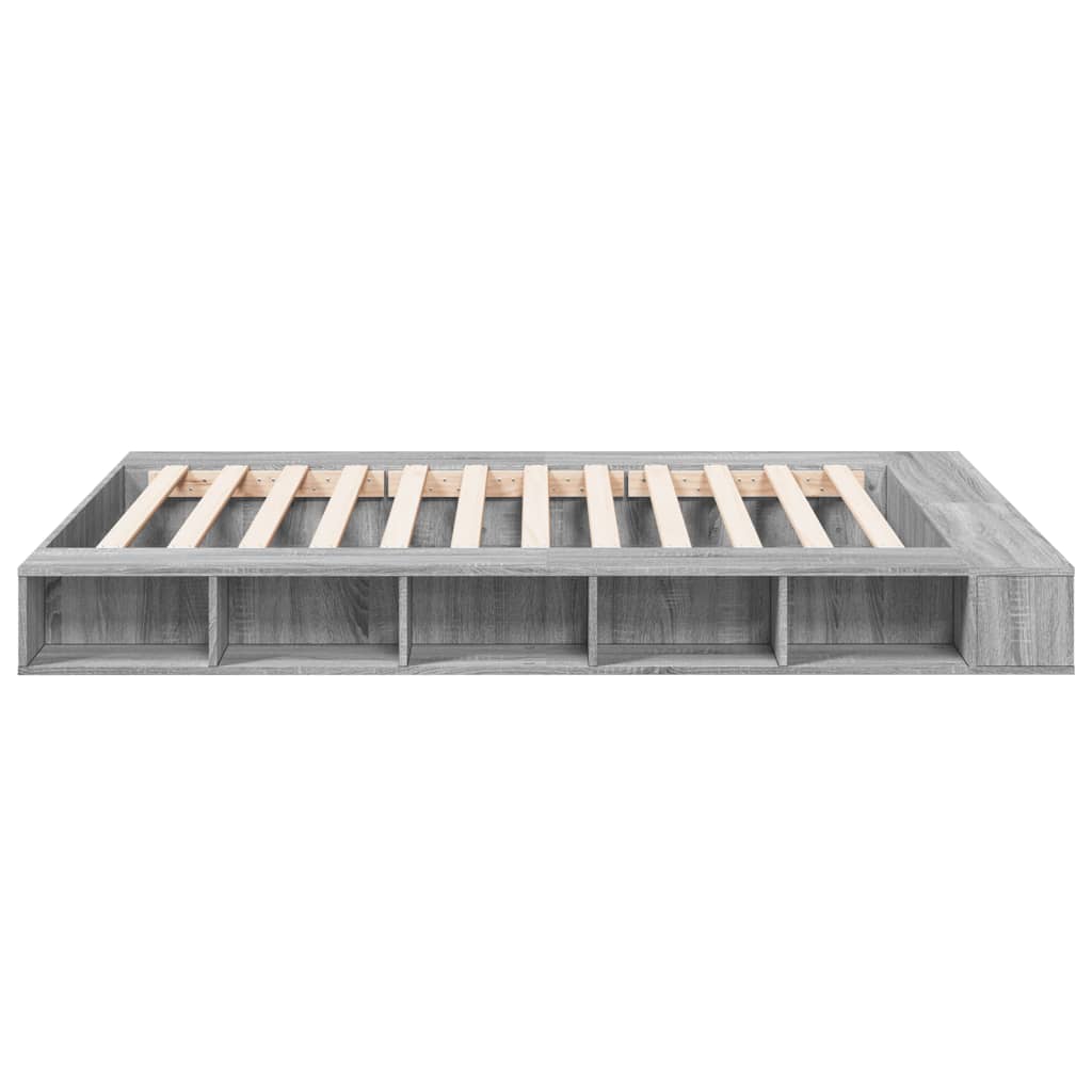 Bed Frame without Mattress Grey Sonoma 140x200 cm