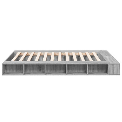 Bed Frame without Mattress Grey Sonoma 140x200 cm