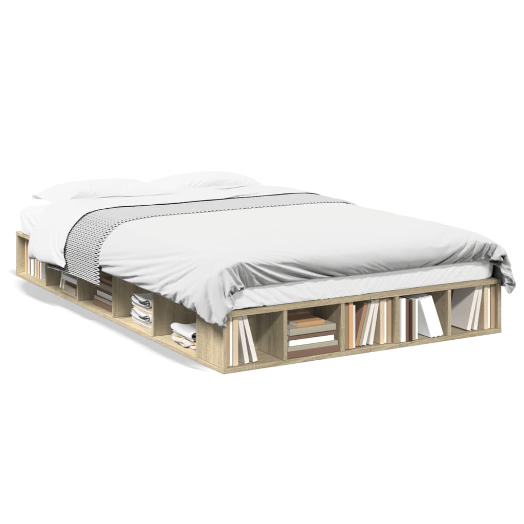 Bed Frame without Mattress Sonoma Oak 120x200 cm