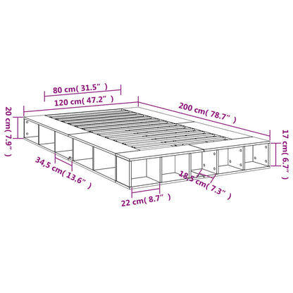 Bed Frame without Mattress Sonoma Oak 120x200 cm