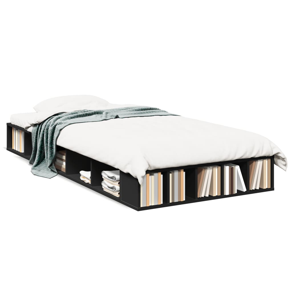 Bed Frame without Mattress Black 100x200 cm