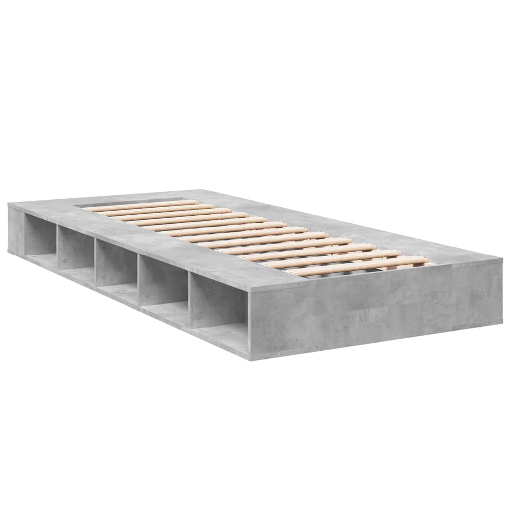 Bed Frame without Mattress Concrete Grey 90x190 cm Single